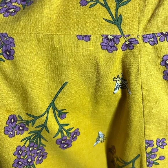 Princess Highway Sold On ModCloth Yellow Floral Bee Cotton Mini Dress Size 10 - Picture 10 of 10